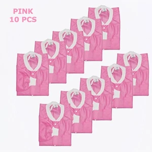 10 Pcs Medical Dental Disposable Lab Coat Gown 3 Pockets Blue S, M, L, XL - Picture 1 of 6