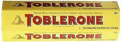 Toblerone Swiss Milk Chocolate With Honey and Almond Nougat 6 – 100g Bars Total Net WT 600g