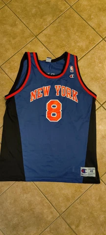 Vintage Latrell Sprewell New York Knicks #8 Jersey Medium Size 48 NBA 90s Cover