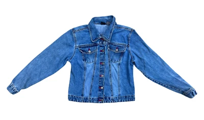 XHILARATION женщин кнопка Jean джинсовой ткани пальто куртка | M - Изображение 1 из 3