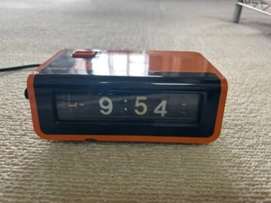 Vintage Rare National TG-02 Orange Flip Alarm Clock #706EK08 - Picture 1 of 5