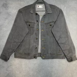 Vintage Mens L/XL Wrangler Rugged Wear Gray Denim Trucker Jean Jacket - Picture 1 of 15