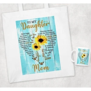 Daughter Matching Mug and Tote Gift Set Reusable Tote Bag 11oz Coffee Mug - Picture 1 of 1