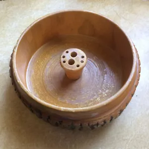 Vintage runder Holz Blumenmuster dekorativer Vasenhalter sehr einzigartig - Bild 1 von 11
