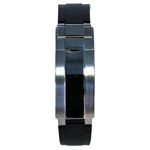 20MM Oysterflex Style Watch Band | Micro Adjust Glide Lock Silicone Rubber Strap - Picture 1 of 10