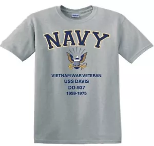 USS DAVIS DD-937 * VIETNAM WAR *EAGLE *T-SHIRT. OFFICIALLY LICENSED - Picture 1 of 3