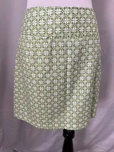Izod XFG Stretch White/Green Patterned Print Golf / Athletic Skirt - 8 - Picture 1 of 8