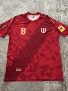 Peru National Football #8 Christian Cueva FIFA Soccer Men's 2018 Jersey Large - Picture 1 of 10