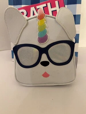 NEW Bath & Body Works FRENCHICORN French Bulldog Cosmetic Zip Make up Bag 💙💚💜 - Image 1 of 2