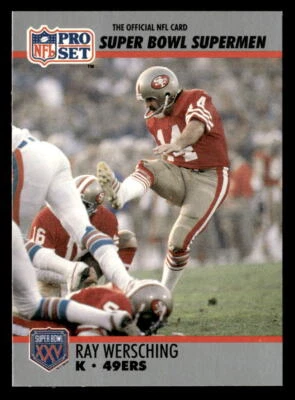 Ray Wersching 1990 Pro Set Super Bowl XXV Silver Anniversary Card #124 49ers - Image 1 of 2