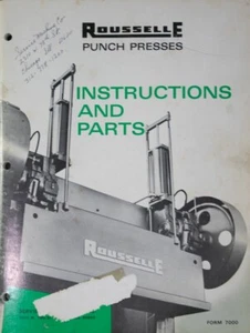 Rousselle Punch Press Operations, Parts and Maintenance 48 Pages - Picture 1 of 8