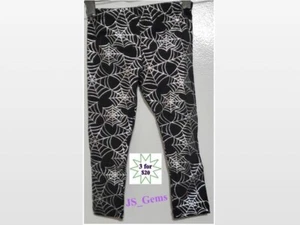 New Black Legging Silver Web Halloween Kid Girl 18 Months Toddler - Picture 1 of 14