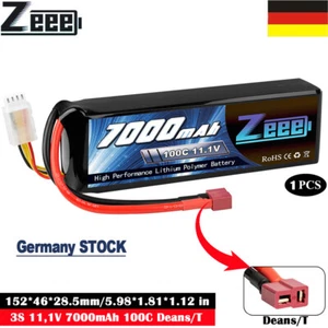 Zeee 11,1V 3S Lipo Akku Batterie Deans 7000mAh 100C für RC Auto Flugzeug Buggy - Bild 1 von 7