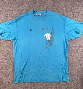 Vintage 80s Glacier Park Montana T-Shirt Size Large Made In USA Single Stitch - Picture 1 of 10