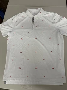 Nike Dri-Fit Men’s Polo Shirt – Lobster Embroidery – White/Red – Size Large - Picture 1 of 3