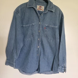VTG Levis Denim Western Cowgirl Cotton Long Sleeved Button Up Womens Large Shirt - Picture 1 of 16