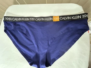 Calvin Klein Bikini Ropa Interior 3X Logo Cintura Calzoncillo Azul 1 Par QD5654 Mujer - Imagen 1 de 6