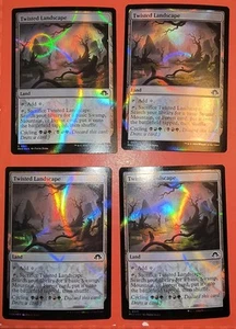 4X PLAY SET, MTG: *TWISTED LANDSCAPE* RIPPLE FOIL MH3/#521/ NM / COMMON - Picture 1 of 4