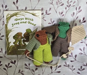 Crochet Frog Crochet Toad + Frog And Toad Book Crochet Toad & Frog Book Friends - Picture 1 of 22