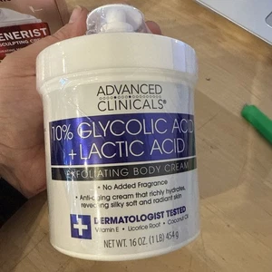 10% Glycolic Acid, Lactic Acid, Exfoliating Body Cream, 16 oz (454 g) - Picture 1 of 3