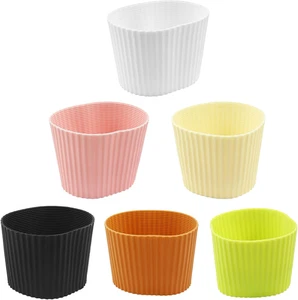 6 Stück Wiederverwendbare Kaffeetassenhülsen, 6 Farben Hitzebeständig Rutschfest Silica Gel Sle - Bild 1 von 12
