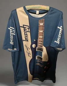 Gibson Les Paul Guitar 100% Polyester T Shirt Sz XL - Picture 1 of 5