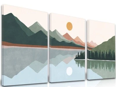 Arte en lienzo (juego de 3 piezas) nuevo en envoltura de plástico (16x12) Foto 1 de 4