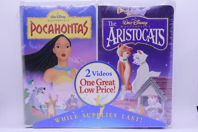Pocahontas & The Aristocats VHS Double Pack New & Factory Sealed IGS VGA BECKETT Foto 1 de 4