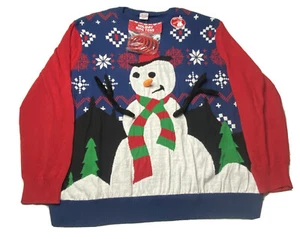 NEU Herren Ring Toss Schneemann hässlicher Weihnachtspullover Größe 3XL neu mit Etikett - Bild 1 von 5