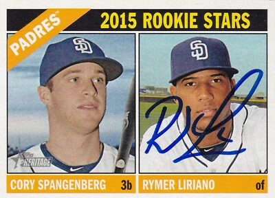 Tarjeta 49 San Diego Padres White Sox 2015 Topps Heritage firmada por Rymer Liriano Foto 1 de 3