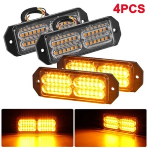 4X Amber 24-LED Car Truck Emergency Warning Hazard Flashing Strobe Light Bar - Picture 1 of 10