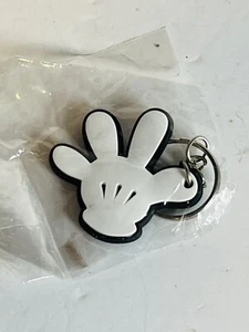 Mickey Mouse Minnie Mouse Glove Hand Small Keychain Key Ring White Rubber 2” NIP - Picture 1 of 4