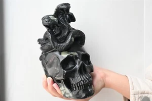 2.2kg Natural unknown Quartz hand Carved skull crystal specimen Reiki - Picture 1 of 13