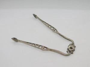 George I Sterling Silver Sprung-arm Sugar Tongs Antique c1720 Samuel Hitchcock - Picture 1 of 8