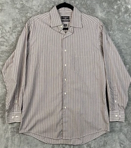 Docker's Iron Free Men's Button Long Sleeve Shirt 15-15.5. 32/33 Striped - Picture 1 of 9