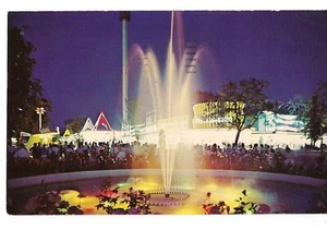 Funway Flower Fountain CEDAR POINT-ON-LAKE ERIE Sandusky Ohio OH Postcard 1966 - Picture 1 of 2