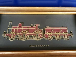 Midland Railway 1866 Red Steam Engine Wall Art Raised Pic Frank Down Ltd Vintage - Bild 1 von 7