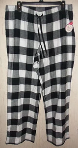 NWT WOMENS So BLACK & WHITE BUFFALO PLAID FLANNEL PAJAMA / LOUNGE PANTS SIZE XL - Picture 1 of 2