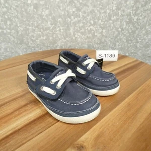 Sperry Top Sider Loafer Toddler 6M Cruz Jr Blue Canvas Boat Shoes CB55201 - Picture 1 of 13