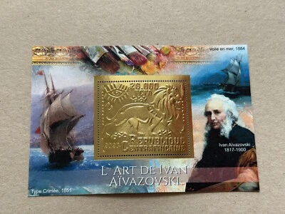 Stamps Ships Aivazovsky Foil Gold 6 sheets perforated NEW 2023 year - Image 1 of 4