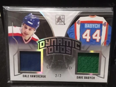 Dale Hawerchuk Dave Babych 2017-18 Leaf In The Game Uaed Dynamic Duos 2/2 Jets - Image 1 of 4