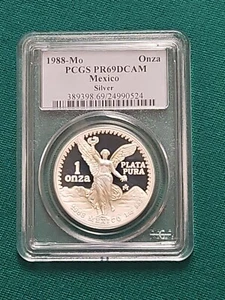 1988 PCGS PR69 DCAM 1 oz. Silver Libertad. Rare key date. Pop 24 - Picture 1 of 6