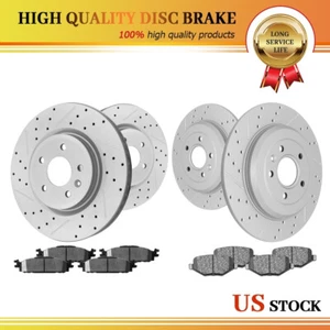 Front & Rear Drilled Rotors + Ceramic Pads for Ford Explorer Taurus Flex MKS MKT - Picture 1 of 6