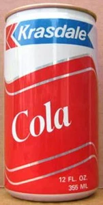 KRASDALE COLA empty Soda CAN N.Y. NEW YORK Krasdale Foods Inc, Red white blue 1+ - Picture 1 of 4
