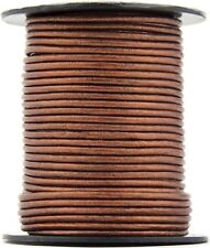 Xsotica® Copper Metallic Round Leather Cord 2mm 10 meters (11 yards)