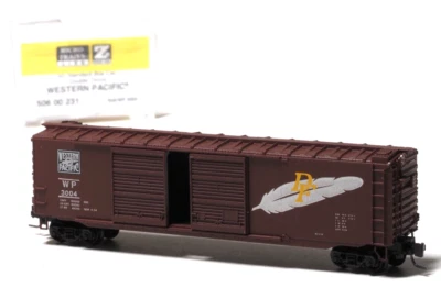 506 00 231 MTL Z-scale 50' box car DOUBLE OPERATING Door WESTERN PACIFIC WP - Image 1 of 3