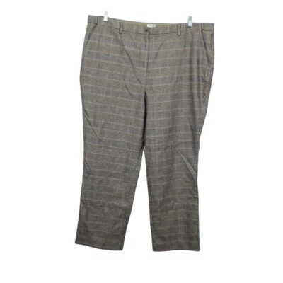 LL Bean Women's Brown Black Plaid Classic Fit Lined Career Dress Pants Size 22W - Image 1 of 4