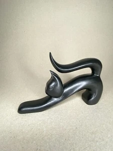 Hand carved wooden " Black Cat " - Foto 1 di 10
