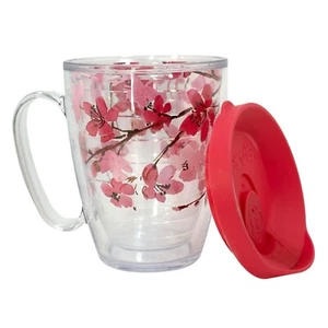 Tervis Floral Cherry Blossom Flowers Double Wall Tumbler Coffee Mug Cup 16 oz - Picture 1 of 11