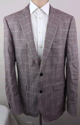 Hugo Boss The Smith11_1 Mens Wool-linen Elbow Patches 2 Btn Sport Coat Size 42L - Image 1 of 4